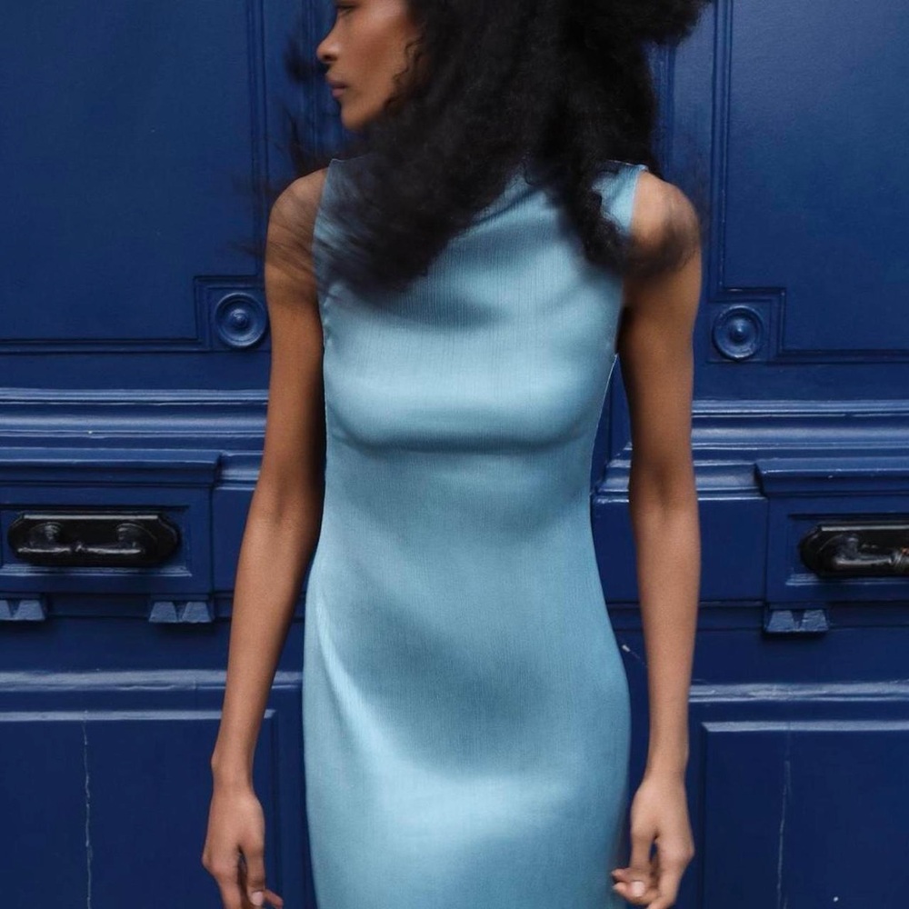 Zara Wrinkled Effect Straight Dress size XS